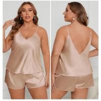 ราคา ชุดนอนคนอ้วน ผ้าซาติน สายเดี่ยว กางเกงขาสั้น (29860999742)
