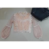 ราคา เสื้อลูกไม้แขนชีฟองสีส้มโอรส (3744657853)