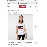 ราคา GO030 เสื้อยืดLevisเด็ก สีขาว เสื้อยืดเด็ก งานLevisแท้ ป้ายครบ ขนาด 16ขวบ (12413364766)