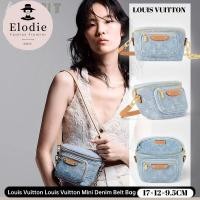 ราคา หลุยส์วิตตอง Louis Vuitton Louis Vuitton Mini Denim Belt Bag LV กระเป๋าคาดเอวรุ่น Mini M83353 (29621671104)