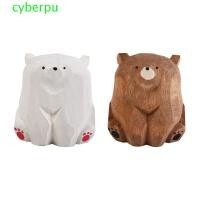 ราคา CYBERPULLSE ตุ๊กตาหมีไม้, เครื่องประดับหมีขั้วโลกแกะสลักมือไม้เนื้อแข็ง, สร้างสรรค์น่ารักตลกสมจริงมินิหมีรูปปั้นรถ (53901940608)