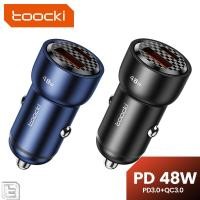 ราคา Toocki 48W Dual-port Fast Car Charger PD30W QC3.0 USB Type C Fast Charging Adapter USB Car Charger Mini ขนาดรถสําหรับ Samsung (26772596247)