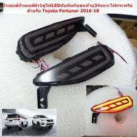 ราคา ฝาเลนส์ฝาเลนส์ดำ1คู่ไฟLEDทับทิมกันชนท้าย3จังหวะ(ไฟเบรคกระพริบ)สำหรับ Toyota Fortuner 2016-18 (24470206499)