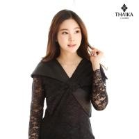 ราคา Thaika เดรส ‘กมล’ ชุดดำ เดรสแต่งลูกไม้ลายดอก แขนยาว คาดโบว์และสไบผ้าทอลายไทย ทำงาน ออกงาน เที่ยว (10373167645)