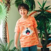 ราคา Chelsee เสื้อยืดคอกลม แขนสั้น ลายเสือ ผ้า 100%Cotton เด็กผู้ชาย อายุ 1.5-10 ปี เสื้อผ้าเด็กโต รุ่น 128174 (44455842834)