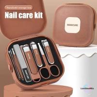 ราคา LontimeMio] ชุดกรรไกรตัดเล็บสแตนเลส 6/8 ชิ้นมืออาชีพสีน้ําตาล/ขาวเล็บเครื่องมือชุดแต่งเล็บชุดดูแลส่วนบุคคลใหม่ (48401379713)