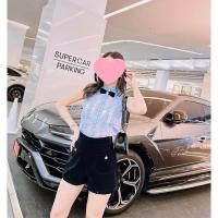 ราคา ชุดเซตเสื้อลูกไม้สีฟ้ากางเกงขาสั้นผ้ากำมะหยี่สีดำ งานป้าย Valley girl sizeL***มือ1ป้ายห้อย (22270410142)