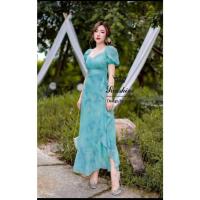 ราคา เดรสงานป้ายยาวสีฟ้าอมเขียว (20086237344)