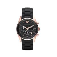 ราคา EMPORIO ARMANI นาฬิกาข้อมือผู้ชาย รุ่น AR5905 Chronograph Silicone - Rose Gold & Black (26224213524)