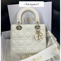 ราคา ของแท้ 100% Dior Lady Dior Mini โซ่โลหะลายแคนนาจสามตาข่าย กระเป๋าสะพาย กระเป๋าถือ (40256875048)