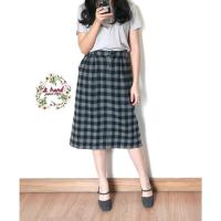 ราคา กระโปรงทรงเอ ลายตาราง สีดำเทา มือสองสไตล์ญี่ปุ่น (22301827149)