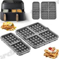 ราคา 2 ชิ้น Air Fryer วาฟเฟิลซิลิโคน Baking Pan / Air Fryer แม่พิมพ์วาฟเฟิล สี่เหลี่ยมผืนผ้า, นํากลับมาใช้ใหม่ - สําหรับ Philips Dual ตะกร้า NA350 Tefal EY9018 (41619416239)