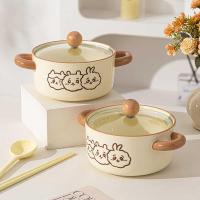 ราคา หอพักนักศึกษาน่ารักชามบะหมี่กึ่งสําเร็จรูปที่มีฝาปิดหูคู่หอยทากก๋วยเตี๋ยวครัวเรือนชามข้าวชามบะหมี่กึ่งสําเร็จรูปป้องกันการลวก เซรา (53651949901)