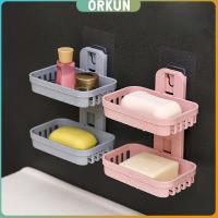 ราคา Orkun ที่วางสบู่ 2 ชั้น ติดผนัง กล่องสบู่ ชั้นวางของแบบติดผนัง ที่วางสบู่แบบติดผนัง Soap Box (29953772746)