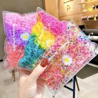 ราคา ยางมัดผมสาวเกาหลี ยางยืดผมสีรุ้ง (25894596786)