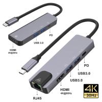 ราคา พอร์ต Type-C Hub ตัวแปลงมัลติฟังก์ชั่น เอาต์พุต USB-C เป็น HDMI 4 In1/5 In1 (47950194156)
