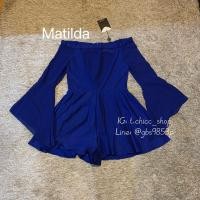 ราคา จั้มสูทขาสั้น จั้มสูทปาดไหล่สีกรมท่า ชุดสีน้ำเงิน ปาดไหล่สีน้ำเงิน งานป้ายMatilda-S (19156633757)