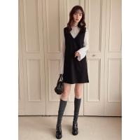 ราคา SK350 ชุดมินิเดรสแขนกุด GU สีดำ ไซส์ L อกผ้า38“ ชุดน่ารักมาก (40473398323)