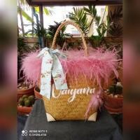 ราคา กระเป๋าสานกระจูดขนนกกระจอกเทศ (5079945990)