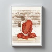 ราคา ภาพมงคล พระบูชา รูปหลวงปู่โต๊ะวัดประดู่ฉิมพลี ภาพวาดหลวงพ่อพร้อมกรอบ 4x6 นิ้ว งานพิมพ์ศิลปะพุทธบูชา (42925065786)