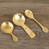 ราคา ทองแดงบริสุทธิ์ที่ทําด้วยมือเมล็ดกาแฟช้อนช้อนตวงผงกาแฟช้อนตวงทองเหลืองทองแดงสั้นจับรูปแบบค้อนรอบช้อนปรุงรสช้อนชา (47400318610)