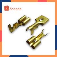 ราคา หางปลาทองเหลือง หางปลาต่อสายไฟ หางปลาทองเหลืองแท้ หัวเสียบทองเหลือง หางปลาแบนตัวเมีย แบบแบน ตัวเมีย 100 ตัว (17974277021)