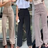 ราคา กางเกงเอวสูงขาม้าแต่งกระดุมหน้าสองเม็ด (9347720553)