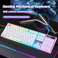 ราคา คีย์บอร์ดเกมมิ่ง ไฟรุ้ง7สี ชุดคีย์บอร์ดและเมาส์ มีไฟLED คีย์บอร์ดเล่นเกมส์ คีย์บอร์ดมีไฟรุ่น สำหรับคอมพิวเตอร์โน้ตบุ๊ก (41061712516)