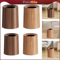 ราคา [สัตว์เลี้ยง] ถังขยะลายไม้เลียนแบบเปิดถังขยะด้านบนตะกร้าขยะทรงกลมสําหรับห้องน้ํา (40775681891)