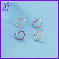 ราคา ต่างหู Micro Pave Heart Stud RXW1346 เหมาะสำหรับวันสำคัญและการสวมใส่ทุกวัน (43723591364)