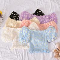 ราคา เสื้อลายดอกเดซี่ สม๊อกตัว เสื้อปาดไหล่ พร้อมส่ง (7836091127)