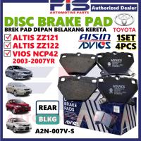 ราคา FIS AISIN ผ้าดิสเบรคหลัง Toyota Altis ZZE121 ZZE122 Vios NCP42 Brek Pad Belakang Kereta (43070384546)