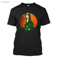ราคา (เสื้อยืดพิมพ์ลาย) TSHIRTฝ้าย✈☾Romecita Veet Scarlett O hara Vivien Leigh Gone The Wind Movie Gift Men s Round Neck (28306324182)