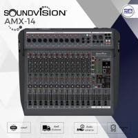 ราคา (ส่งฟรี/ผ่อน0%) SOUNDVISION AMX-14 Mixer มิกเซอร์ 14CH รองรับ + 48V มี บลูทูธ USB อินเตอร์เฟส มิกซ์ AMX14 (26022538275)