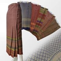 ราคา ผ้าถุง ผ้าไทย ผ้าฝ้ายทอลาย อัดกาวทั้งผืน จับจีบหน้า อัดกาวทั้งผืน หลายสี Free side (27976651882)