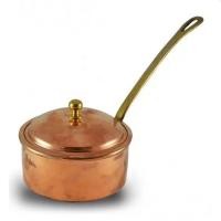 ราคา Handmade Copper Dalyan Sauce Pan With Lid 14,5 cm / 5.7" Frying Pan Thick Base With Brass Handle (28604356883)