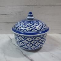 ราคา ถ้วยพร้อมฝาเซรามิก (clearance ตัวโชว์)​โถเซรามิกพร้อมฝา ลายสัปปะรด อย่างหรู (5233315611)