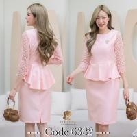 ราคา เดรสผ้าไหมญี่ปุ่นแต่งแขนลูกไม้ เอวระบายผ้าด้านหลังยาว แนวสวยเรียบหรู มี 3 สี โอรส ทอง เทา ตัดเย็บสวยค่ะ (24782888265)