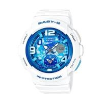 ราคา Casio Baby-G นาฬิกาข้อมือผู้หญิง สายเรซิ่น รุ่น BGA-190GL-7B - สีขาว (448026288)
