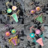 ราคา (พร้อมส่ง)บิกินี่ดอกไม้ถักโครเชต์ CROCHET BRA & SET BIKINI (24524108698)