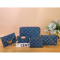 ราคา ชุดกระเป๋าเหรียญและกระเป๋าสตางค์ Louis Vuitton Denim สำหรับกระเป๋าคลัทช์ไหล่ แบบวิกตอเรีย (47651262573)