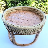 ราคา ขันโตกหวาย เส้นผ่าฯ 30 ซม. สูง 19.5 ซม. ทำด้วยหวาย รูปทรงกลมทรงสูง สำหรับวางอาหารคาว-หวาน สิ่งของเครื่องใช้ในงานพิธี (4972909707)