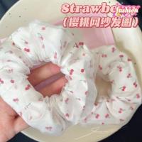 ราคา Simple Sunny Cherry Mesh Hair Scrunchies - Ponytail Braid Holder-Women Girls Headband-Elegant Rubber Band, Hair Rings, Hair Rope - Elastic, Korean Hair Accessories (24529762570)