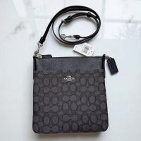 ราคา (สด-ผ่อน)รุ่นf29210กระเป๋า C✩ach ของเเท้100%CROSSBODY BAG รุ่น F29210 Signature canvas สีดำ-เทา สายสะพายปรับระดับได้ (26889491458)