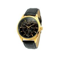 ราคา DEBOR นาฬิกาข้อมือผู้ชายสีดำหน้าปัดดำ สายหนังสีดำ (79528404)