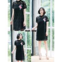 ราคา เดรสผ้าลูกไม้คอปีน ซับในทั้งตัว (324412808)