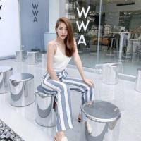 ราคา กางเกง basicsbysita G172 vertical strip trouser เทา (2337283044)