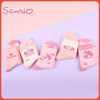 ราคา ถุงเท้า Sanrio My Melody 5 คู่ หลากหลายไซส์สำหรับเด็กอายุ 2 ถึง 6 ปี (41726698643)