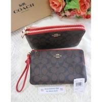 ราคา COACH คล้องมือ 2 ซิป L F16109 DOUBLE ZIP WALLET (7816947472)