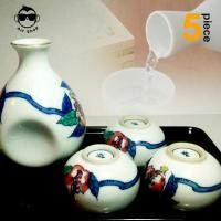 ราคา ขวดเหล้าสาเก สไตล์ญี่ปุ่นเคลือบดินเผาลายคลาสสิก จอกเหล้า 3ใบ ขวด 1 ใบ พร้อมถาดรอง (6242488780)